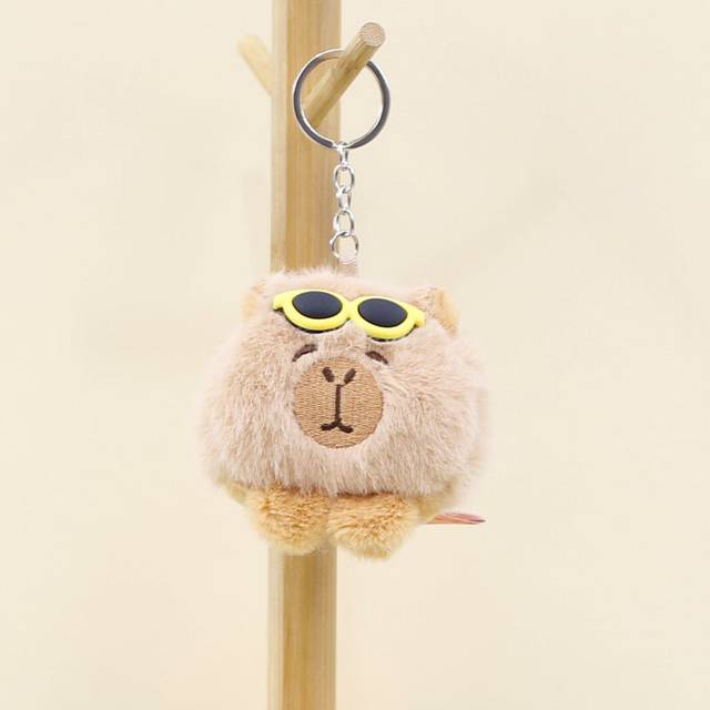 (Brown) Adorable Capybara Plushie Bag Hanger Ultrasoft Short Plush Keychain