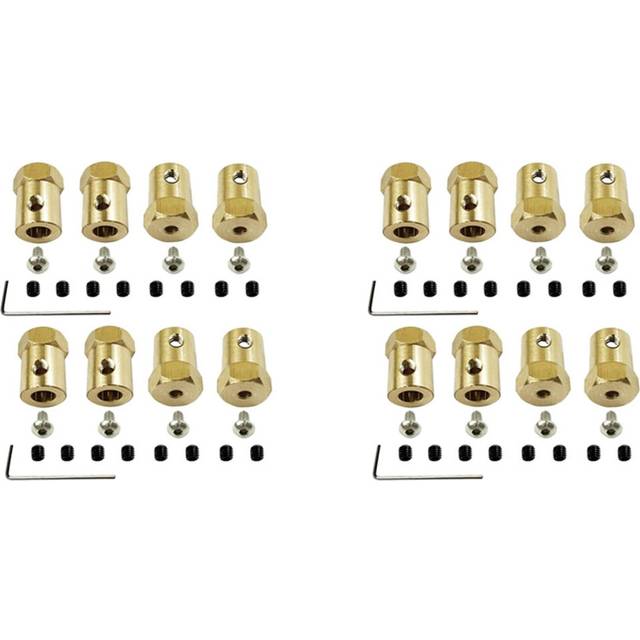 16PCS 5mm to 12mm Brass Combiner Wheel Hub Hex Adapter for D12 C14 C24 B14 B24 B16 B36 MN D90 MN99S RC Car Parts