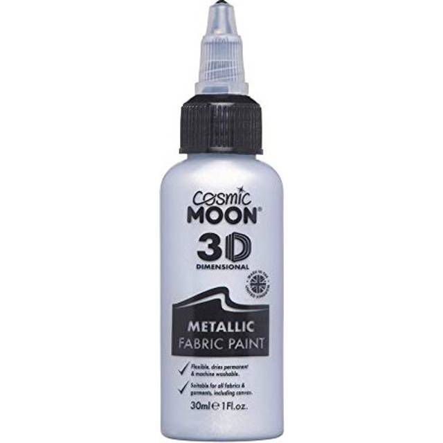 Cosmic Moon - Metallic 3D Fabric Paint - 30ml - Silver - Textile paint for clothes, t-shirts, bags, shoes & canvas