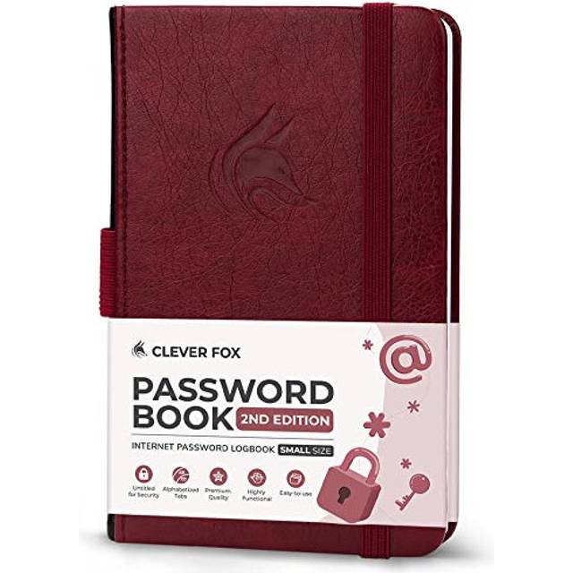 Clever Fox Password Book 2nd Edition Small ? Pocket Password Keeper with Laminated Alphabetical Tabs ? Internet Address Notebook & Login Details