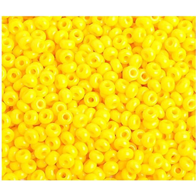 6650 Pieces 4mm 6/0 Czech Glass Seed Beads for Jewelry Making Supplies Small Pony Bead Bulk for Craft and Sewing Opaque Yellow