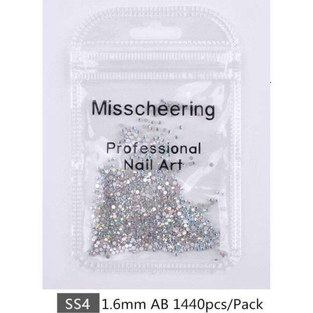 Crystal AB Clear Rhinestone Flat Back Loose Diamante Glass Gems Nail Art Craft