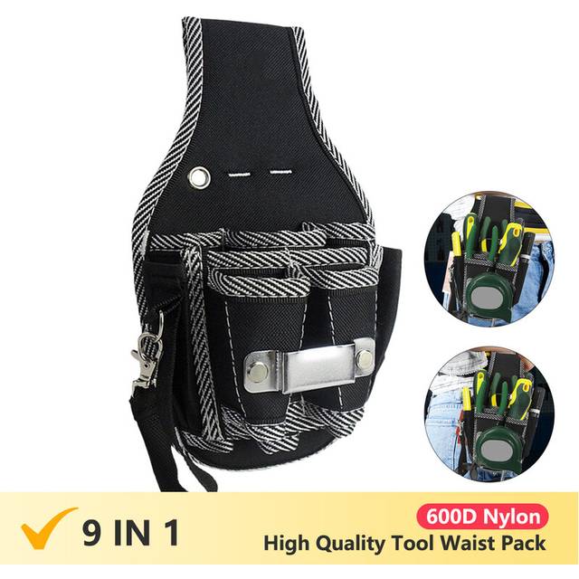 9 In 1 High Quality Tool Waist Pack Belt Utility Kit Holder 600D Nylon Fabric Toolkit Electrician Waist Pocket  Pouch Bag