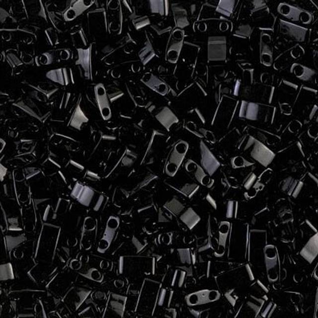 Miyuki Tila Beads 50 Grams Miyuki Half Tila 12 Cut Bead 23x5mm Opaque Black Glass Bulk Bag TLH40150