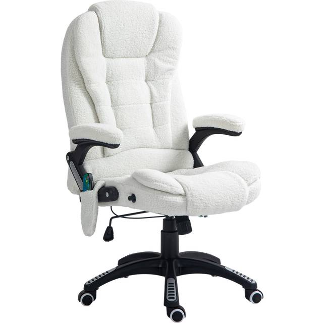 Vinsetto Office Chair W/ Heating Massage Points, Relaxing Reclining, White, White