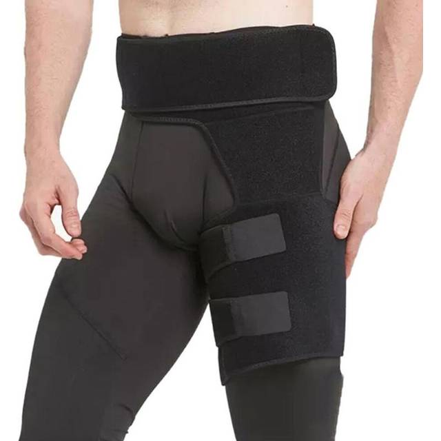 (black) Adjustable Belt Hip Sciatica Nerve Pain Relief Groin Wrap Brace Rib Support Belt