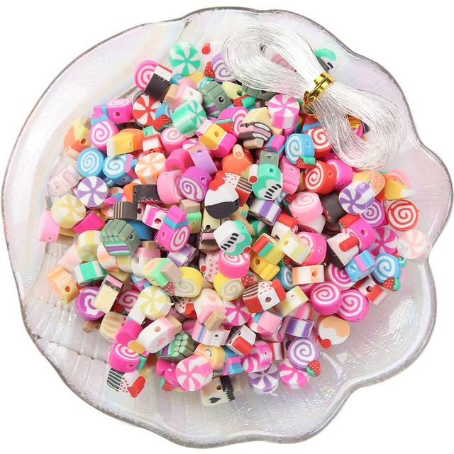 100pcs Mixed Polymer Clay Spacer Beads for Women Jewelry Making DIY Br