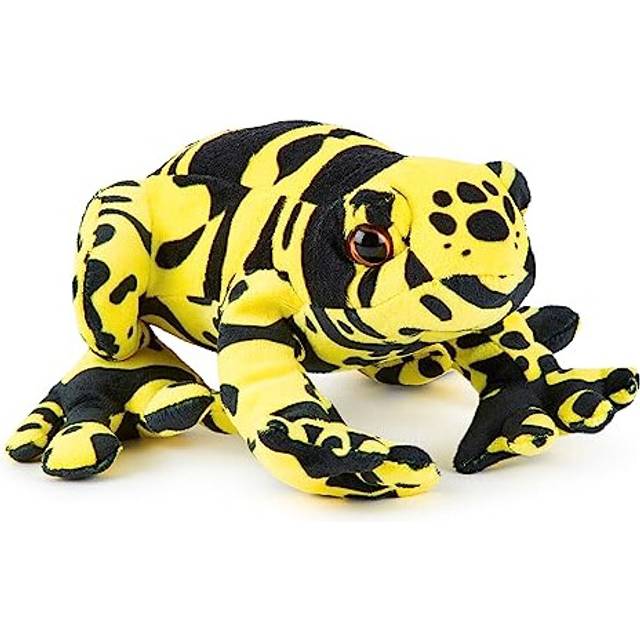 Zappi Co 100% Recycled Plush Poison Dart Frog (Yellow/Black) Toy (20cm Length) Stuffed Soft Cuddly Eco Friendly animals Collection For New Born Child