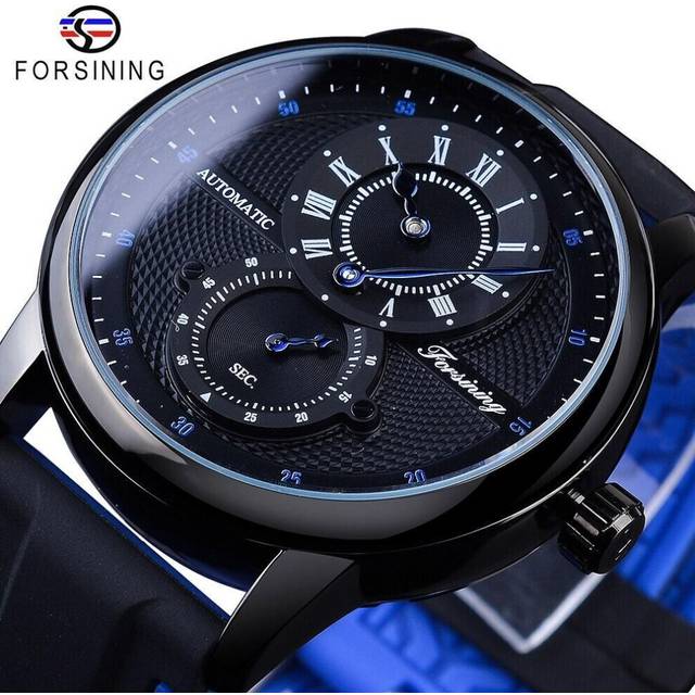 FORSINING Men Mechanical Watch Fashion Casual Wristwatch Automatic Self-winding Calendar Waterproof Decoration Silicone Gel Watch