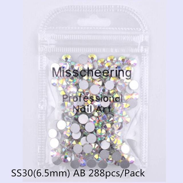 Crystal AB Clear Rhinestone Flat Back Loose Diamante Glass Gems Nail Art Craft