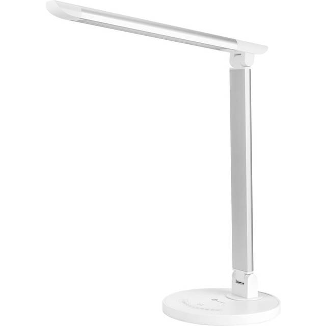 Hernandes 43Cm Silver Desk Lamp with USB and Outlet (43cm H X 18cm W X 18cm D)