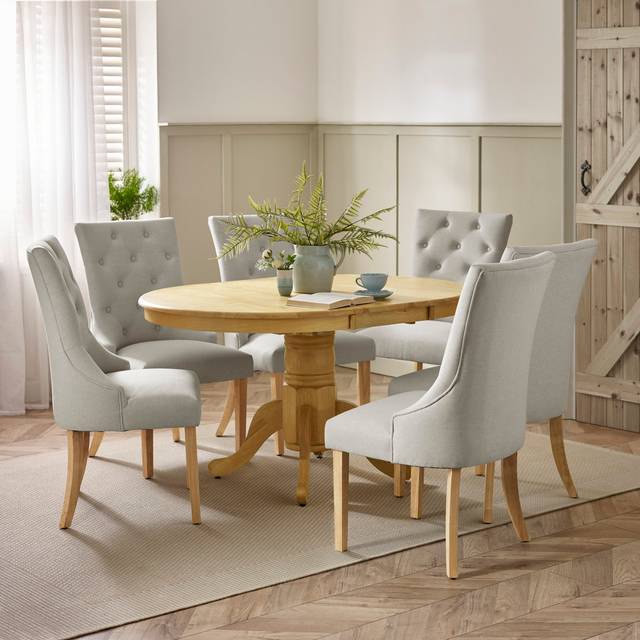 Furnitureboxuk Padstow Wooden Extending Dining Table And 4 Belgravia Chairs In Light Grey - One Size