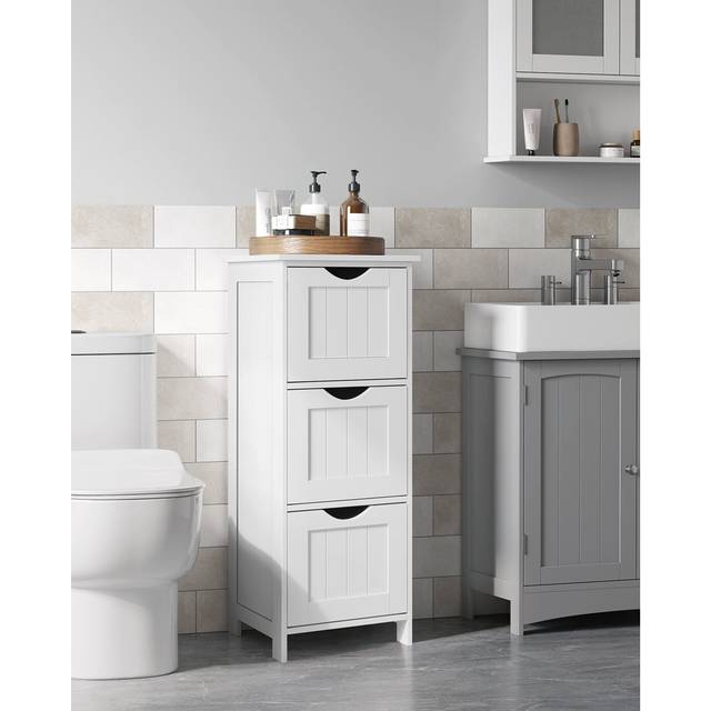 Wooden 30Cm W x 82Cm H x 30Cm D Free-Standing Bathroom Cabinet - Natural (82cm H X 30cm W X 30cm D)