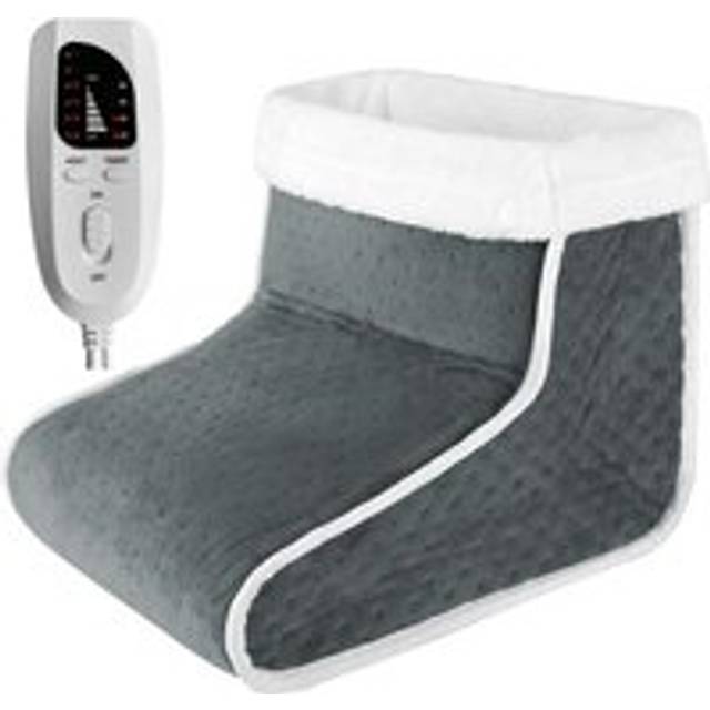Alwaysh - Foot Warmer Electric Foot Warmer with 10 Temperature Levels & 3 Timers, Foot Warmer with 40-60℃ Fast Heating, Machine Washable, Grey