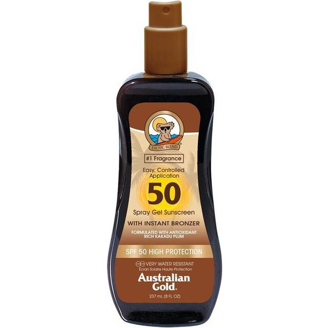 Australian Gold Spray Gel Sunscreen with Instant Bronzer SPF50 237ml