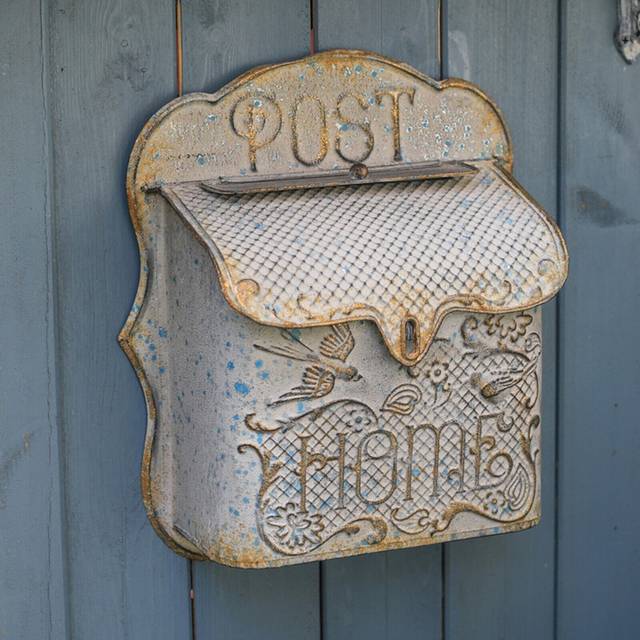 LETTER MAIL BOX LARGE STEEL WHITE POST LOCKABLE KEYS OUTDOOR WALL MOUNTED S5551