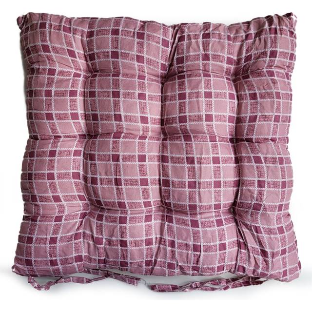 (Dusky Pink, Pack of 2) Seat Pad Dining Garden Kitchen Chair Cushions Checked