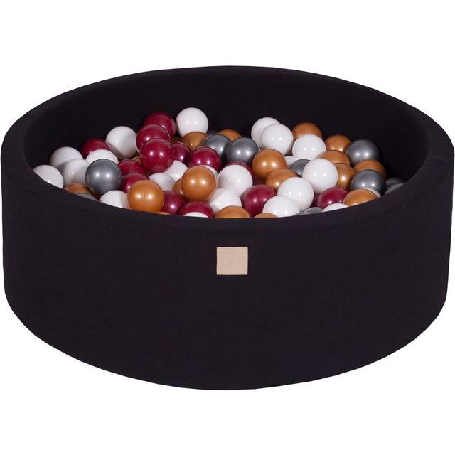 Round Ball Pit with Balls MeowBaby® Baumwolle, Schwarz 90x30 cm