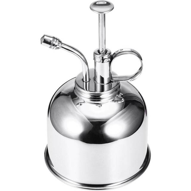 (Silver) 300mL Mini Brass Home Plant Mister Plunger Flower Water Spray Bottle Potted Spraying Watering Can Decorations