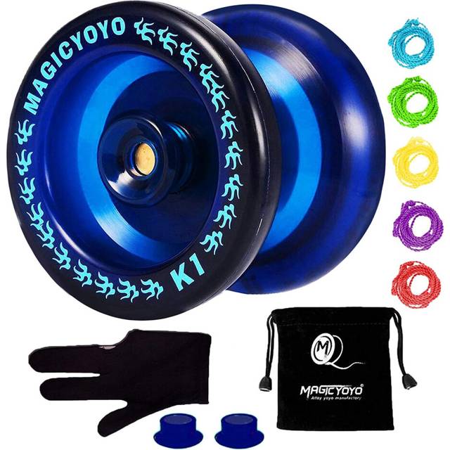 MAGICYOYO Responsive YoYo K1-Plus with Yoyo Sack + 5 Strings and Yo-Yo Glove Gif,Blue