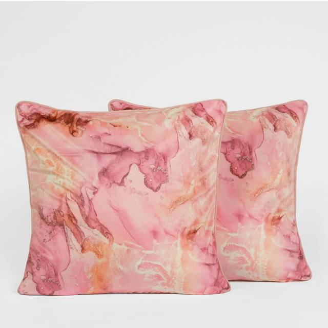 Matte velvet cushion covers marble pack of 2/4 plump filled pads home decor set