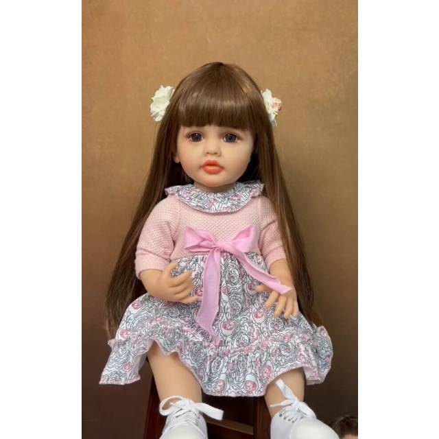 (L, L) Lifelike Reborn Dolls Realistic Full Silicone Baby Bebe Vinyl 50CM Newborn Girl Doll