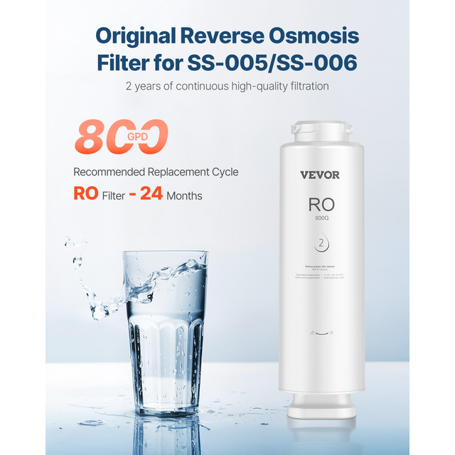 VEVOR Umkehrosmosesystem Ersatz f&#xFC;r SS-006 Untertisch-Wasserfilter 800 GPD