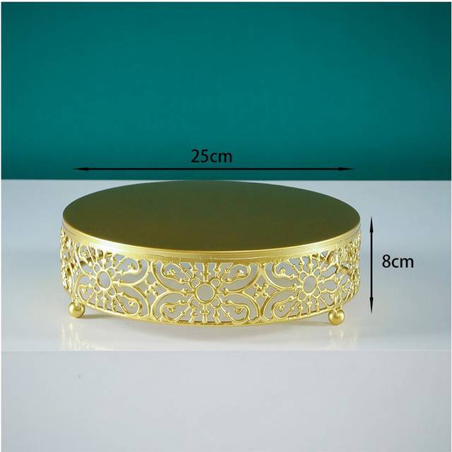 (Cake stand-B) Stable Metal Dessert Table Cake Topper Display Stand Cupcake Plate
