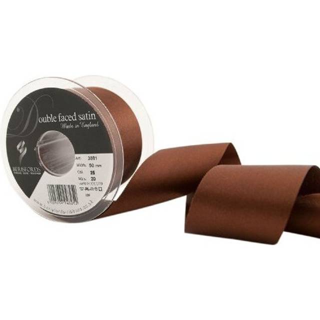 Berisfords Double Faced Satin Ribbon 25 Dark Brown