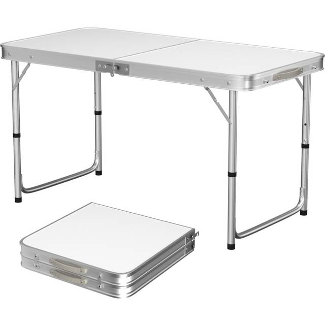 Folding Camping Table 60cm x 120cm Aluminum Portable Picnic Table, 3 Adjustable Height, Waterproof & Lightweight for Outdoor, Indoor, Garden & Beach