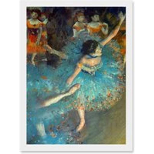 Edgar Degas Dancer Painting Ballerina Artwork Framed Wall Art Print A4 - White - One Size