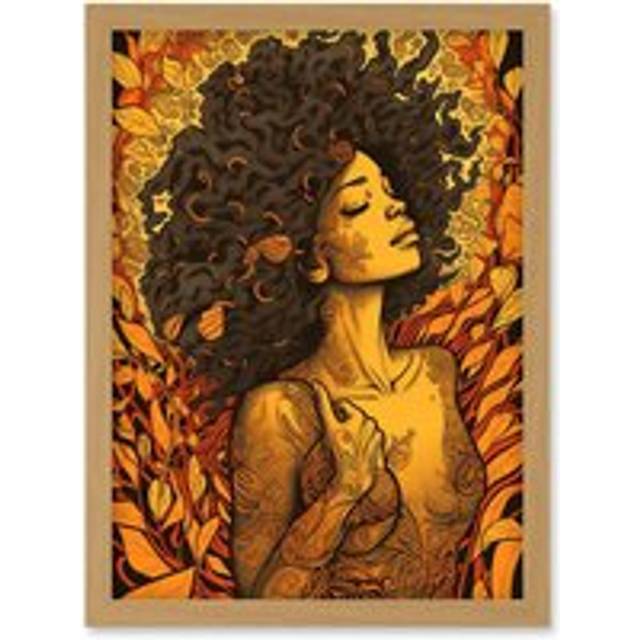 I'm an Autumn Amber and Red Modern Illustration Artwork Framed Wall Art Print A4 - Tan - One Size