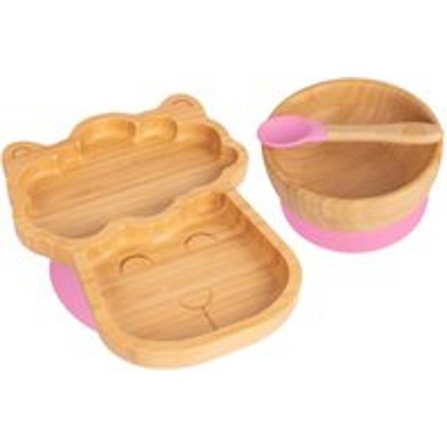 Lenny The Llama Bamboo Suction Dinner Set - Pink