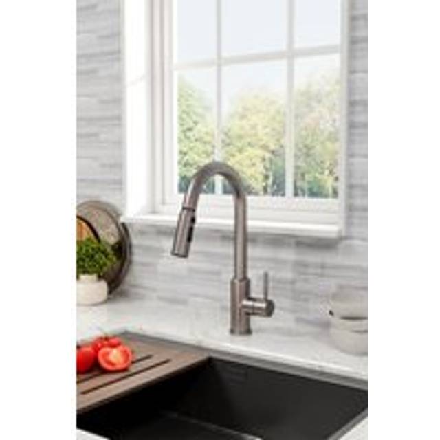 Pull Out Modern Single Handle Kitchen Faucet - Grey - One Size