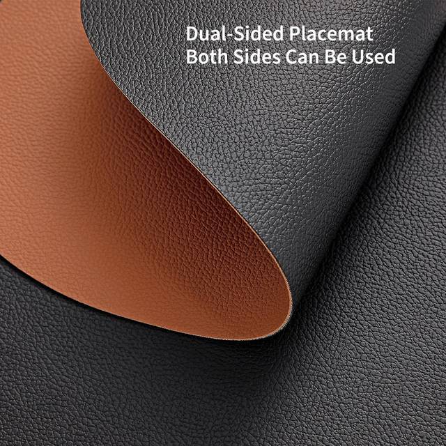 Polyurethane Placemat - Black Brown (40.5cm W X 33cm L X 0.1cm D)
