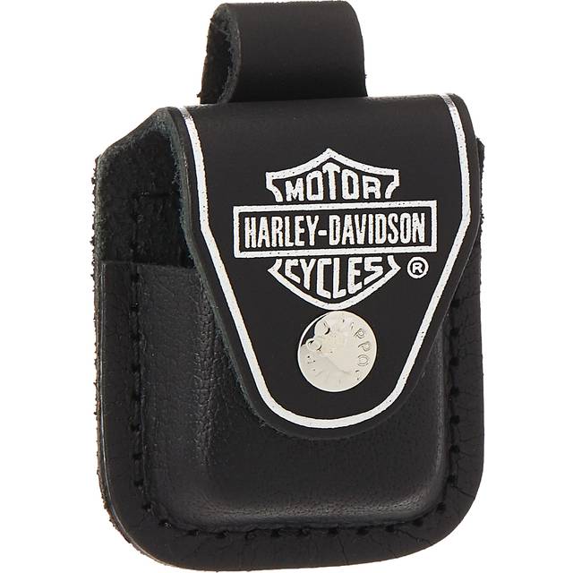 Black Leather Harley Davidson Zippo Lighter Pouch - Hd New Motorcycle -  lighter pouch black hd harley davidson leather new motorcycle