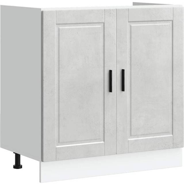 vidaXL Sink Base Cabinet "Porto" Concrete Grey 80x46x81.5 cm Engineered Wood