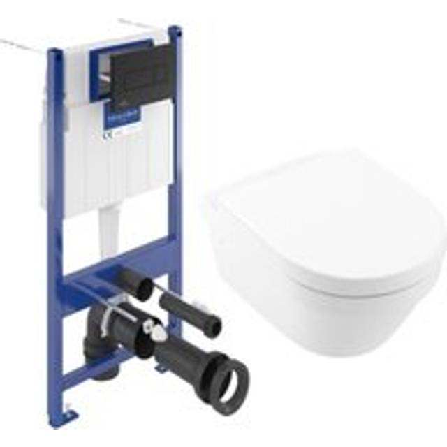 Villeroy&boch - floor-standing toilet pack + Villeroy Rimless toilet + SoftClose seat + Black plate (VCNARCHI3-4)