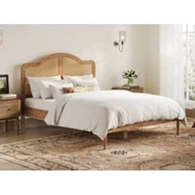 LPD Claude 5ft King Size Rattan and Smoked Oak Wooden Bed Frame