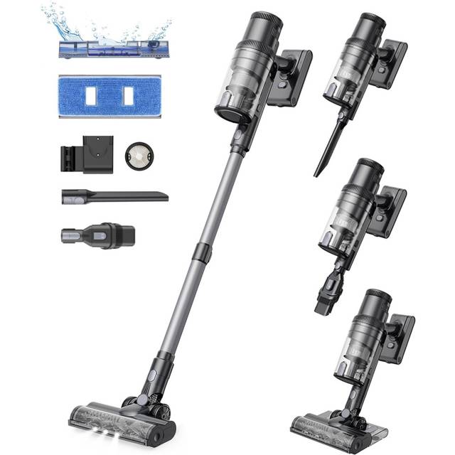 Proscenic P11 Mopping Kabelloser Staubsauger, 35Kpa Saugkraft, 0,65L Staubbehälter, 5-stufiges Filtersystem, 2000mAh Akku