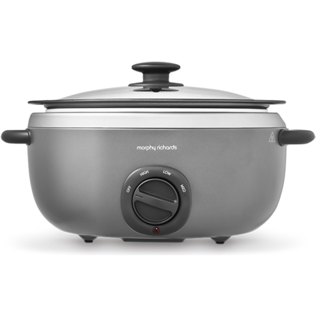 Morphy Richards Sear And Stew Oval 6.5L Slow Cooker - Grey