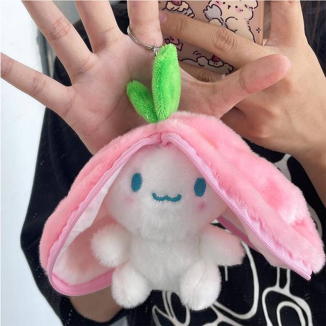 (Strawberry) Fruit Sweet Rabbit Plush Keychain Pineapple Grape Carrot Strawberry 14cm Cute Toy
