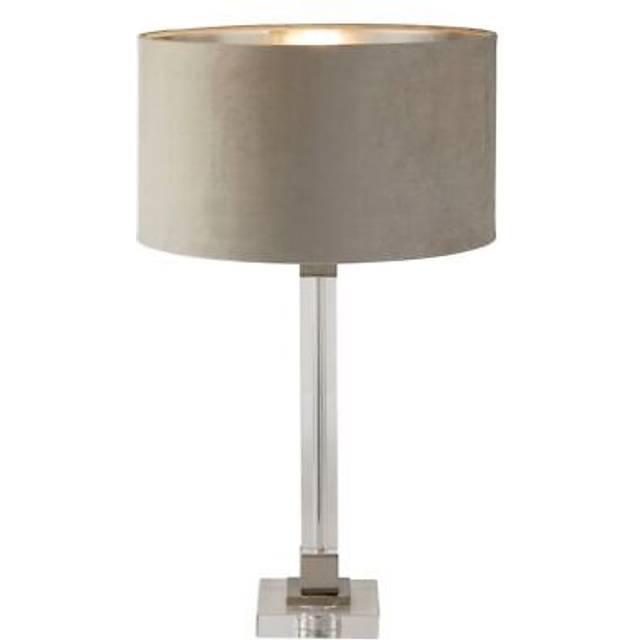 Searchlight 67521TA Scarborough Table LampCrystal Satin Nickel Taupe V