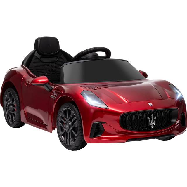 AIYAPLAY 12V Maserati Gran Turismo Folgore Lincesed Kids Electric Car, Red, Red