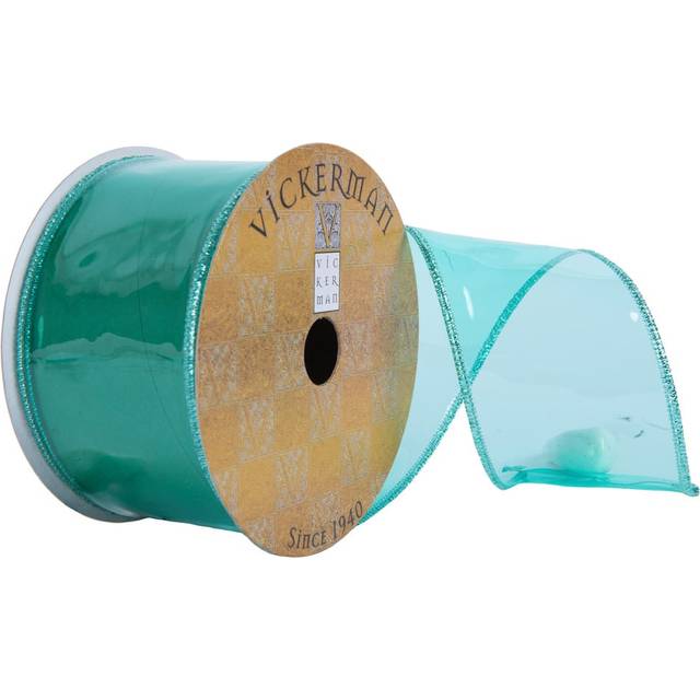 Vickerman Q201756 2.5 in. x 10 yards Transparent PVC Christmas Ribbon, Purple