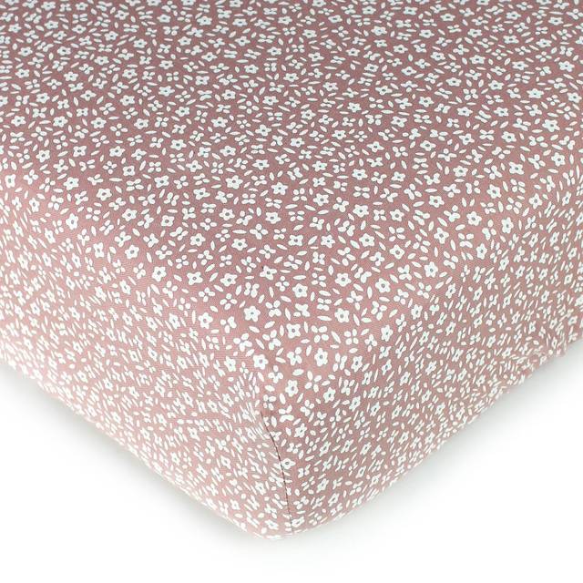 Organic Muslin Crib Sheet in Taffy Floral