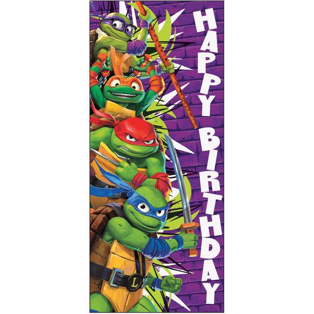 "Teenage Mutant Ninja Turtles Birthday Door Poster - 27"""""""" x 60""""""""  1 Count | Eye-catching Party Decoration for Kid's Parties"