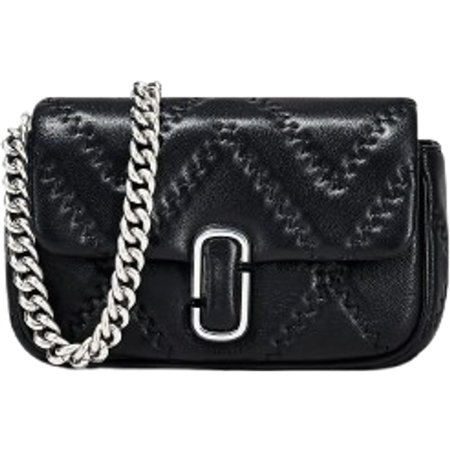 MARC JACOBS Marc Jacobs The Quilted Leather J Marc Mini Shoulder Bag in Black