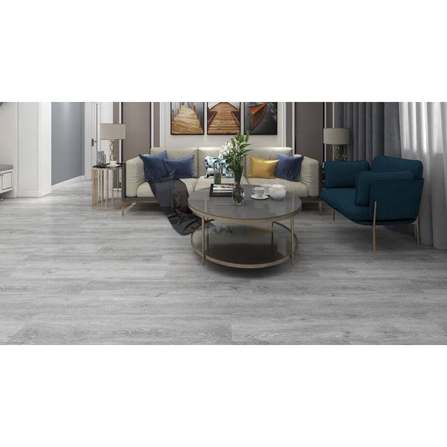 (Light Grey) Luxury Click SPC Vinyl Flooring - 100% Waterproof, Ideal for Bathroom & Kitchen, 1.74MÂ² Packs
