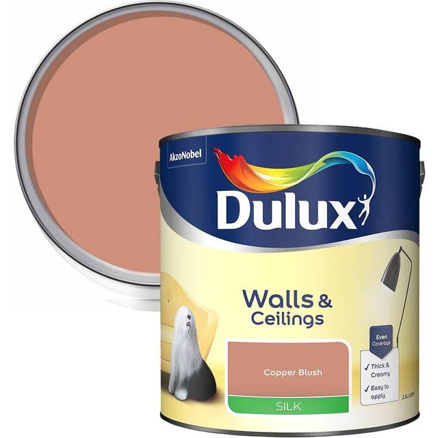 Dulux Walls & Ceilings Copper Blush Silk Emulsion Paint 2.5L - Orange